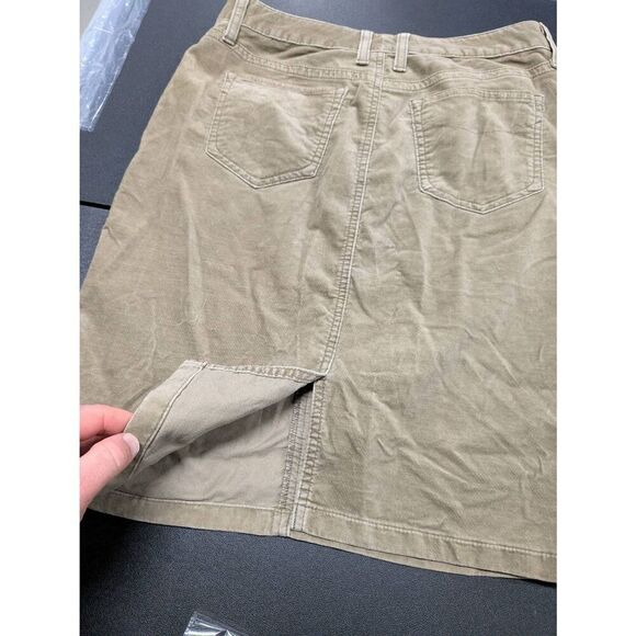 VINTAGE LL Bean Skirt Corduroy A Line Button Zipper Pocket Brown Women's 6 - Picture 4 of 5